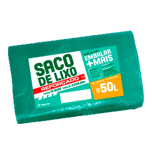 Saco Lixo 50lts 63x80 Reforcado Embalar Mais C/25