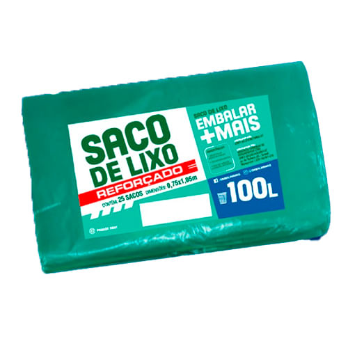 Saco Lixo 100lts 75x105 Reforcado Embalar Mais C/25