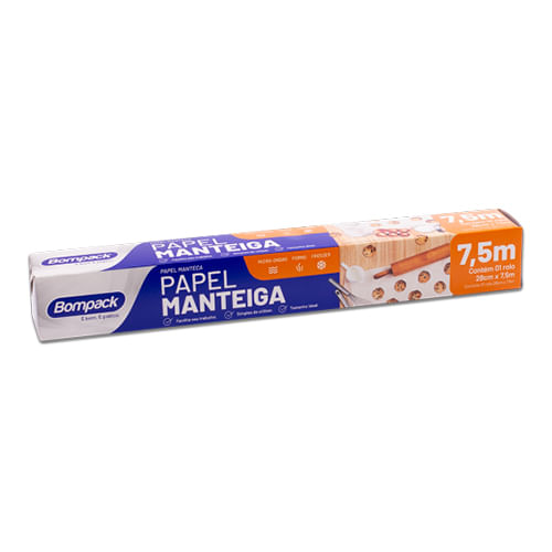 Papel Manteiga 7,5mx28cm Bompack