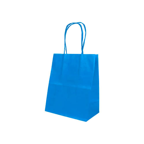Sacola de Papel Azul Claro 26x21x09 Stamp Un