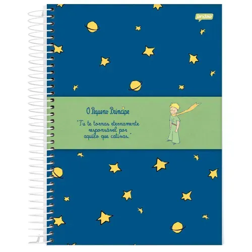 Caderno Universitario 1 Materia Capa Dura o Peq Principe Estrelas Planet 96fls Jandaia