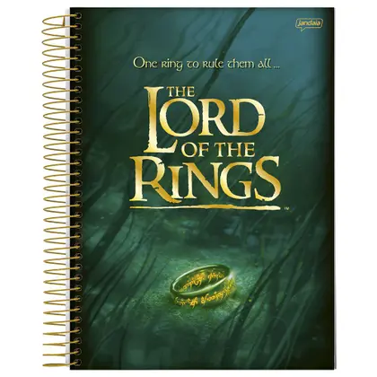 Caderno Universitario 10 Materias Capa Dura Senhor dos Aneis On Ring 160fls Jandaia 76218