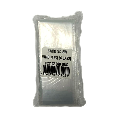 Saco Plastico B.d 4,5x22 Dindin Ewplastic 500un