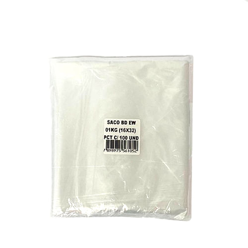 Saco Plastico B.d 16x32 01kg Ewplastic Com 100 Unidades