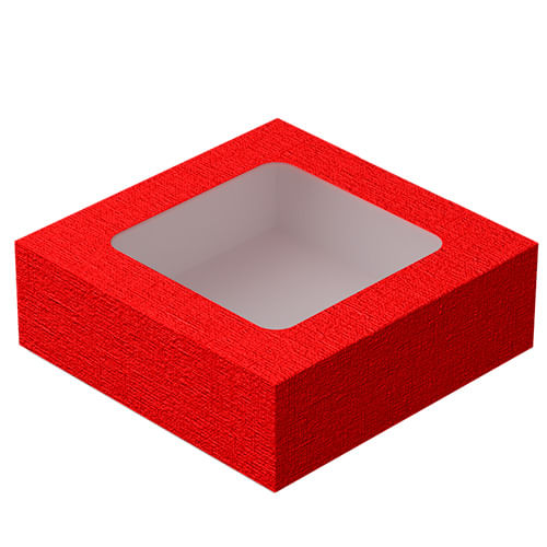 Caixa Presente Laminada Vermelha 15x15x5 Ideia Un