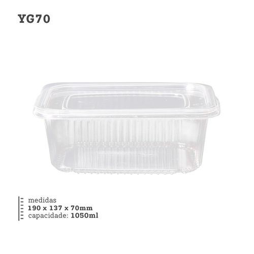 Pote Tampa Retangular Yg70 1050ml Ymbale 10un