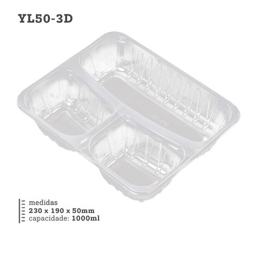 Pote Tampa Retangular Yl50 3 Divorias 1l Ymbale 10un