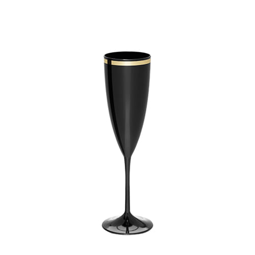 Taca Champagne Prime Golden 170ml Preta Neoplas