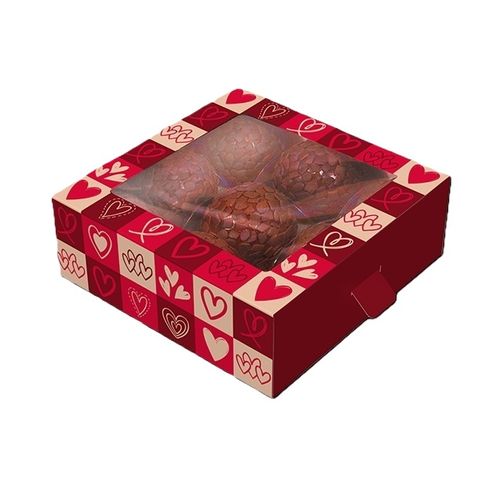 Caixa 9 Doces Gaveta Visor Coracoes Un Ideia