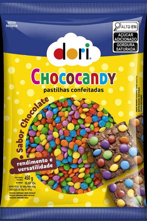 Chococandy Pastilha Confeitado Colorido Dori 500g