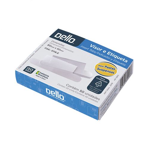 Visor e Etiqueta Branca Para Pastas Suspensas - Dello
