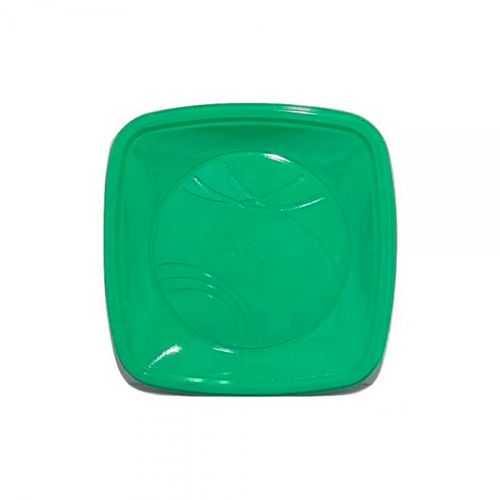 Prato Plastico Descartavel Quadrado 21cm Verde Escuro Trik C/10 Unidades