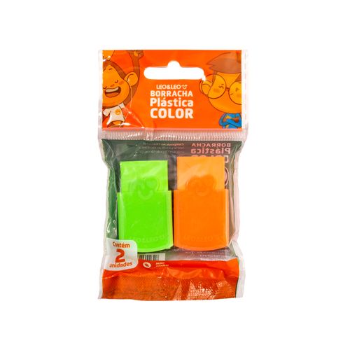 Borracha Colorida Com Capa Blister Com 2 Unidades Leoleo