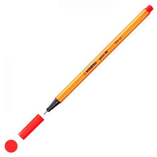 Caneta Point 88 Vermelho Neon Stabilo Blister