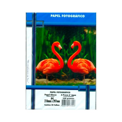 Papel Fotografico Glossy Tamanho A4 230g Masterprint C/20fl