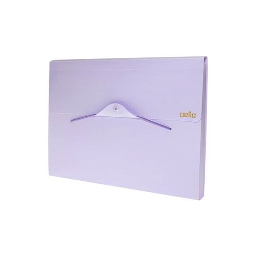 Pasta Sanfonada Lilas A4 Linho Serena Com 12 Divisorias - Dello