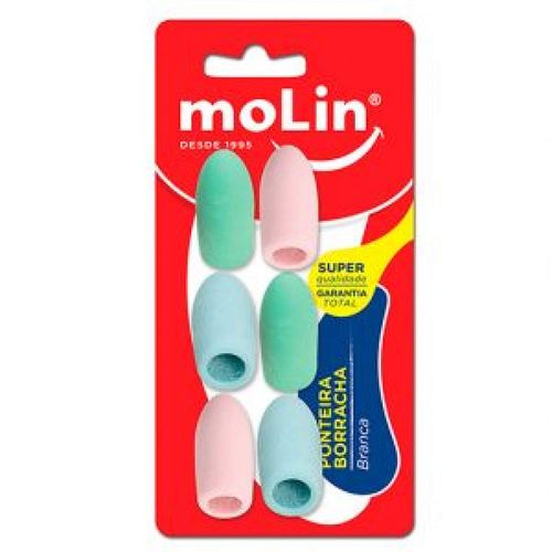 Borracha Ponteira Pastel Blister C/6 Un - Molin
