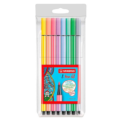 Caneta Hidrografica 8 Cores Pasteis  Stabilo