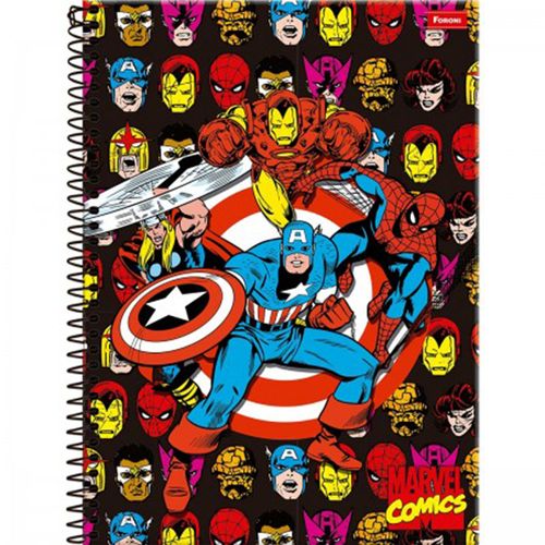Caderno Universitario Marvel Comics Capa Dura - 10 Materias - 160fls   Foroni