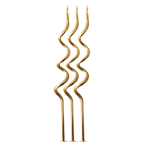 Vela Espiral Vermelha Metalizada Silver