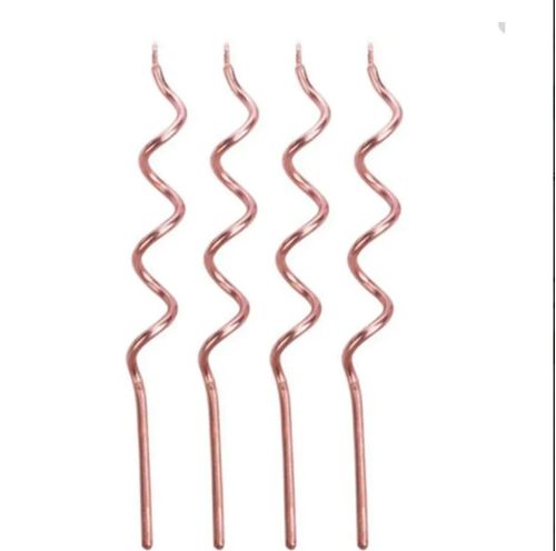Vela Espiral Vermelha Metalizada Silver