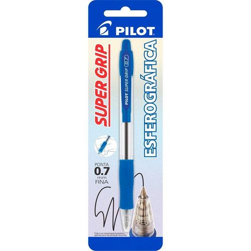 Caneta Esferografica Super Grip 0.7 Azul Pilot Blister