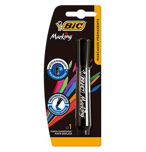 Marcador Permanente Recarregavel Preto Blister - Bic