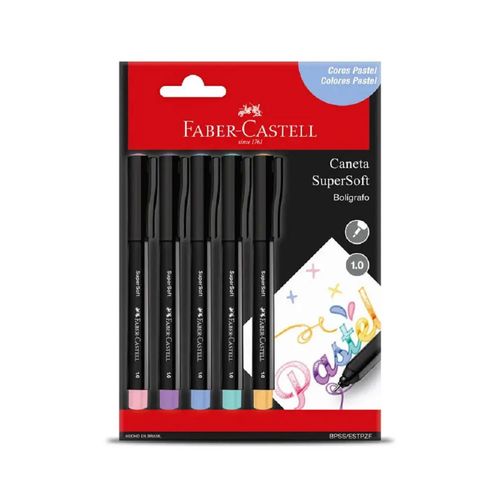 Caneta Hidrografica Supersoft Pastel 1.0 Faber C/5