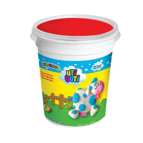 Massinha de Modelar Soft 500g Utiguti Vermelho Escuro
