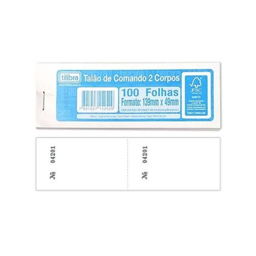 Talao de Comando 2 Corpos Tilibra 100f