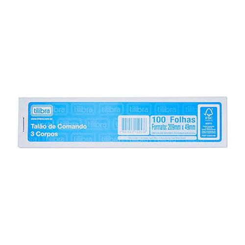 Talao de Comando 3 Corpos 100f Tilibra