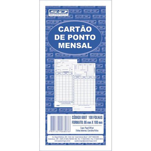 Cartao de Ponto 100 Folhas - Sao Domingos
