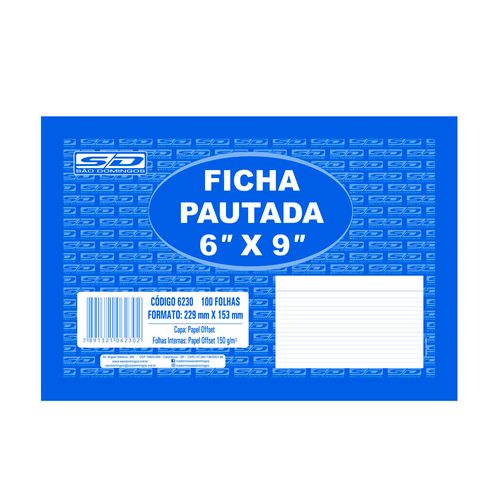 Ficha Pautada 6x9 C/100 Folhas - Sao Domingos