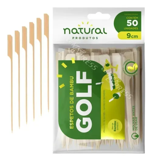 Espeto de Bambu Golf 09cm Bompack 50un